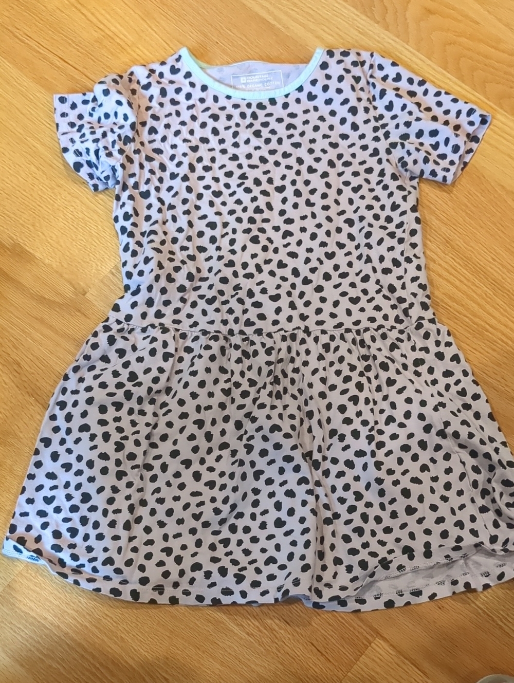 Girls' 7-8 Organic Cotton Pink Leopard Print Short Sleeve Casual Dress